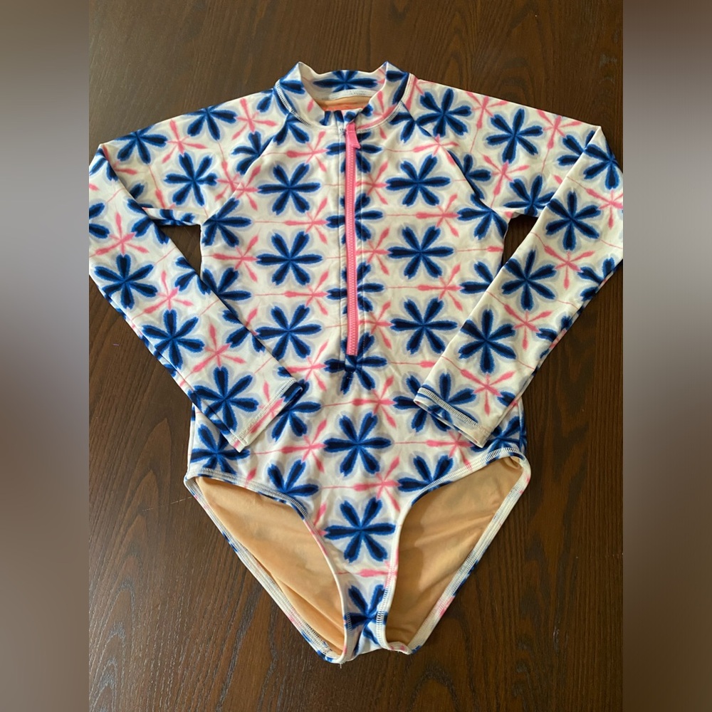 Crewcuts Rashguard one piece full zip swimsuit size 8